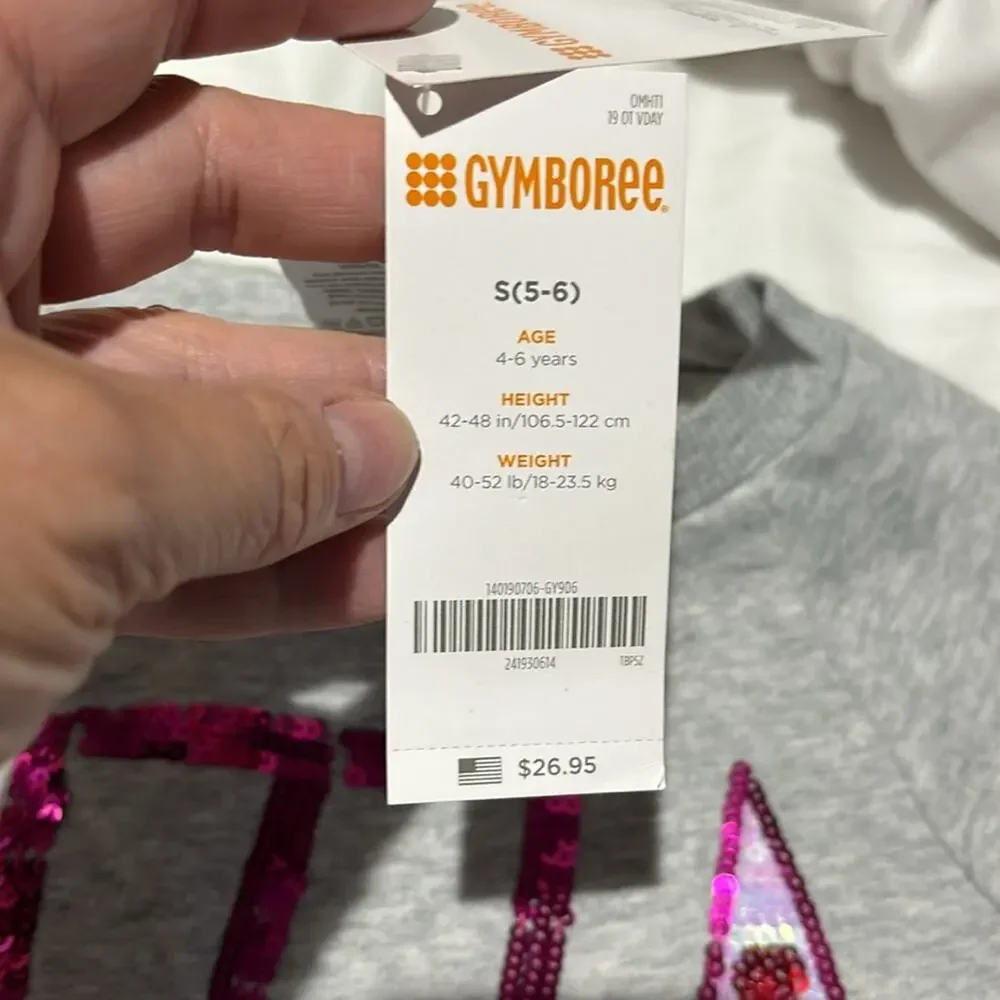 Gymboree S grey hi low sweatshirt pizza is my everything sequin sweatshirt nwt